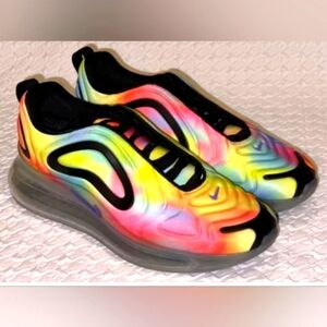 NIKE Air Max 720 Tie Dye Yellow Black Blue Green Lifestyle Shoes NEW Mens Size 9